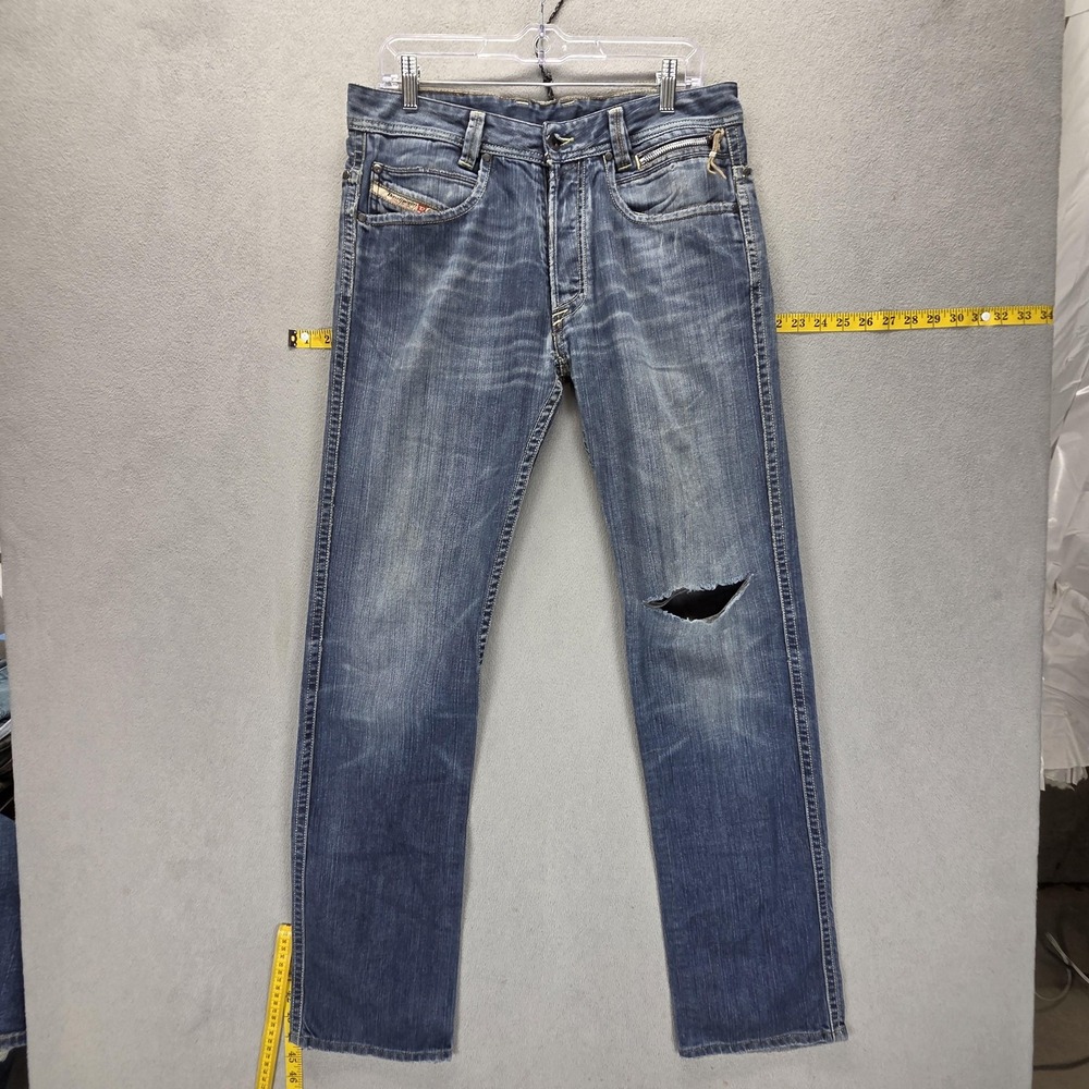 Diesel Jeans Mens 32x34 Blue Paddom Special Straight Button Fly Made Italy 008BM